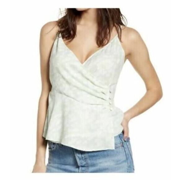 Leith Women's Floral Print Wrap Camisole Blouse Green 1X MSRP $45 - Picture 1 of 2
